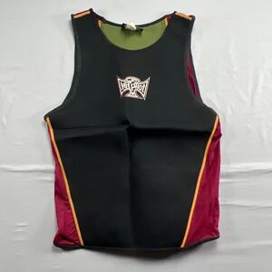 Jet Pilot Rubber Scuba Surf Diving Vest Men XL Black Red Logo Graphic Round Neck